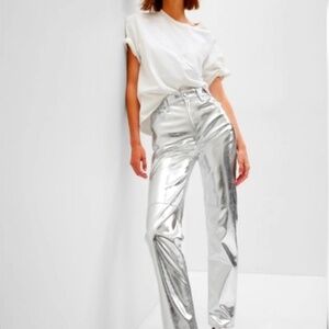 Gap High-Rise Cheeky Straight Jeans SILVER - Size 25/0 Reg